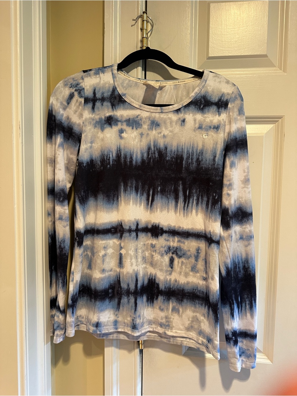 Lucky Brand Blue Tie Dye Long Sleeve Top Size Small